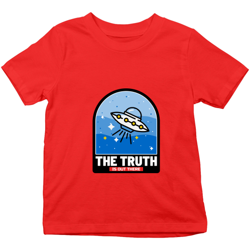 Red UFO Theme Kids T-Shirt
