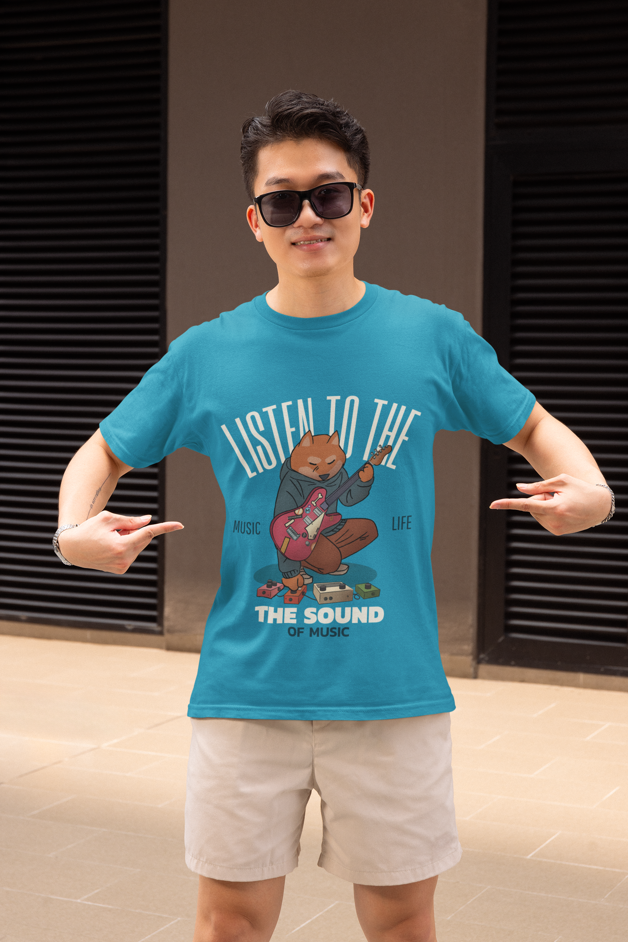 Aqua Blue Music Life T-Shirt